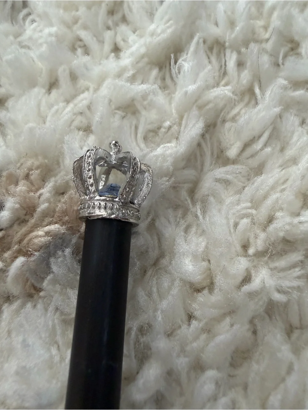 Black Crown Glittery Pencil with Silver Crown on Top*